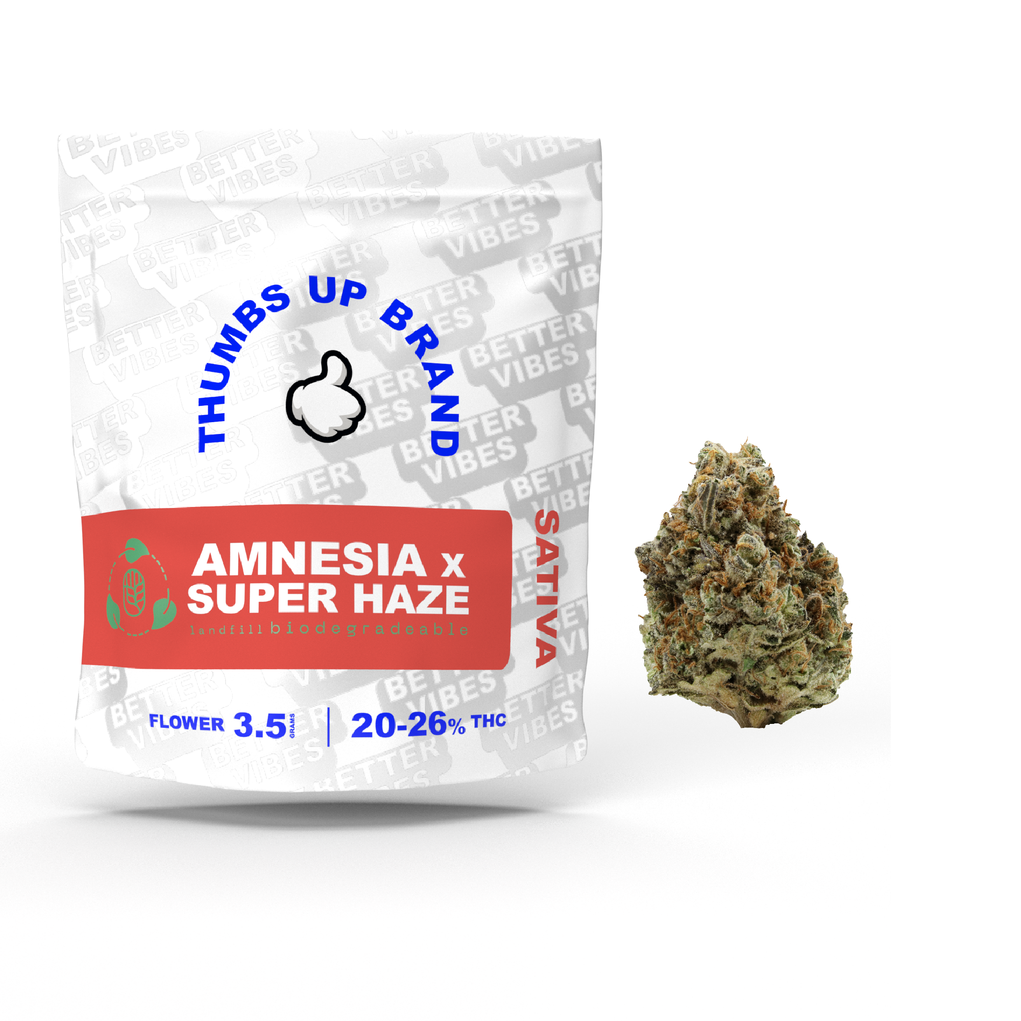 Thumbs Up Brand: Thumbs Up Brand Amnesia x Super Haze | Leafly